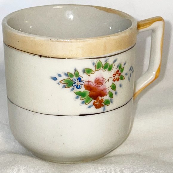 Vintage Tea Cup Floral Pale Orange Trim Made in Occupied Japan (1945 - 1952) - Picture 4 of 8